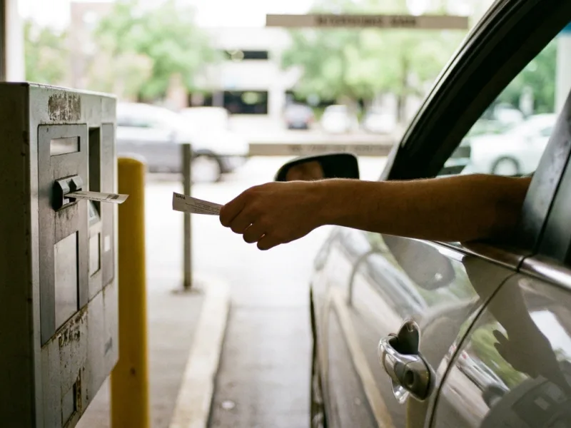 Borne de ticket modérateur pour parking installée par FDM 35