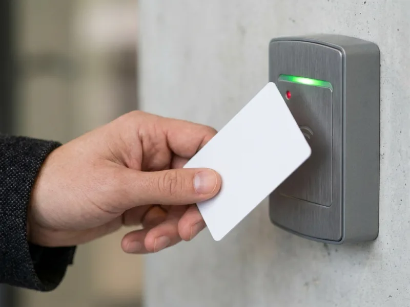 Contrôle d'accès par badge RFID installé par FDM 35