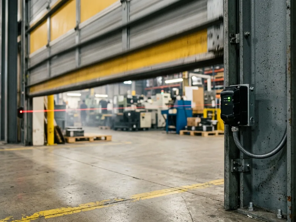 Automatisme et organes de sécurité sur porte industrielle FDM 35